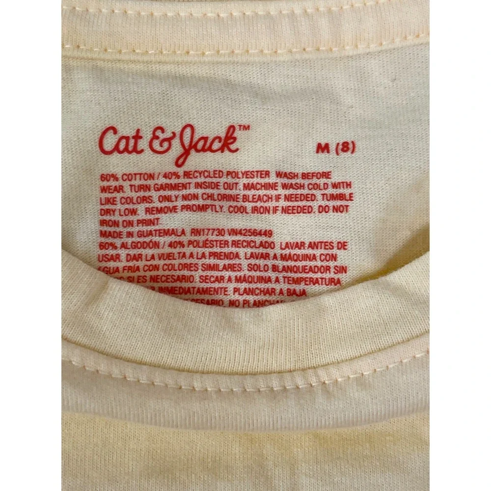 Cat & Jack Girls Yellow Sunflower Graphic Short Sleeve T-Shirt Size M 8
